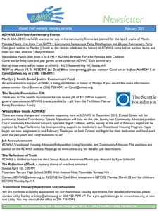 February 2011 Newsletter