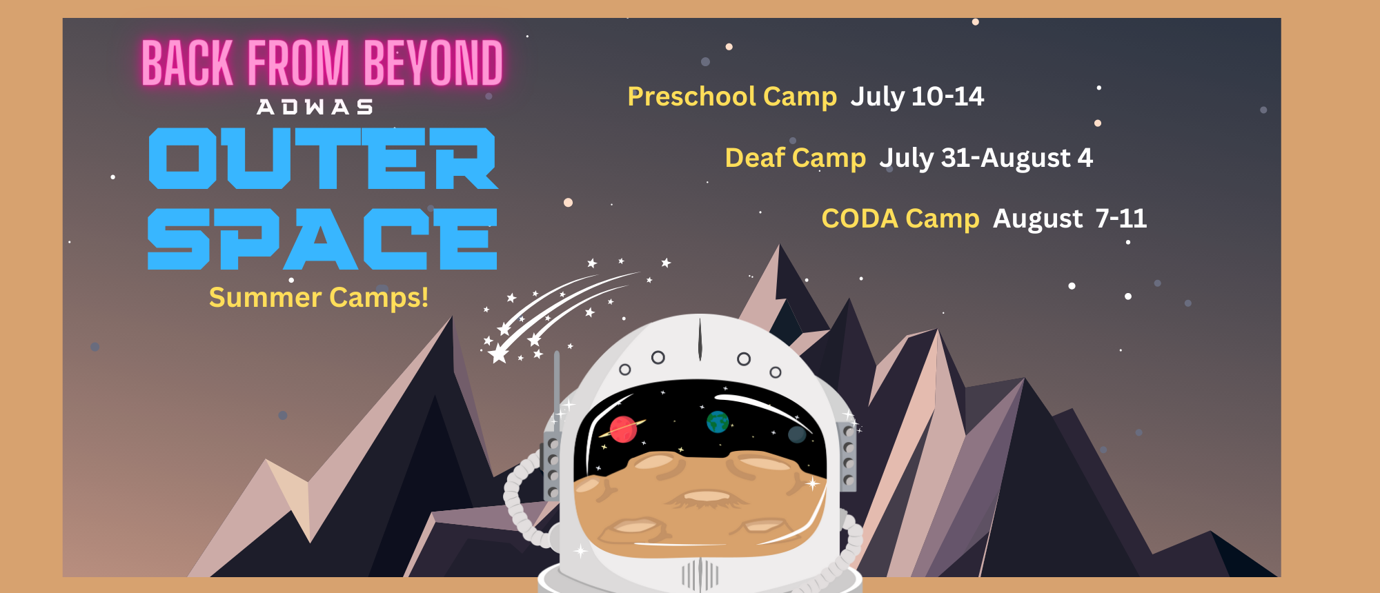 ADWAS Preschool, Deaf, and CODA summer camps are now open for registration! Click for more information.